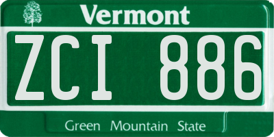 VT license plate ZCI886