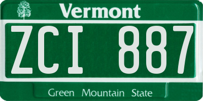 VT license plate ZCI887
