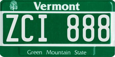 VT license plate ZCI888