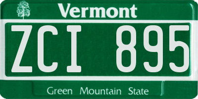 VT license plate ZCI895