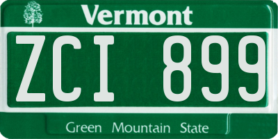 VT license plate ZCI899