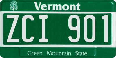 VT license plate ZCI901