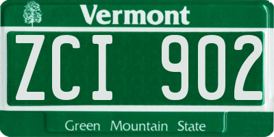 VT license plate ZCI902