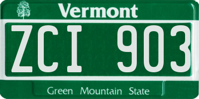 VT license plate ZCI903