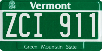 VT license plate ZCI911