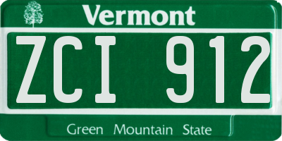 VT license plate ZCI912