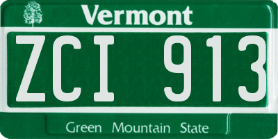 VT license plate ZCI913