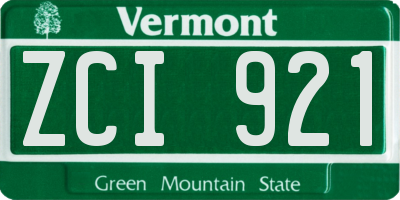 VT license plate ZCI921
