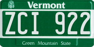 VT license plate ZCI922