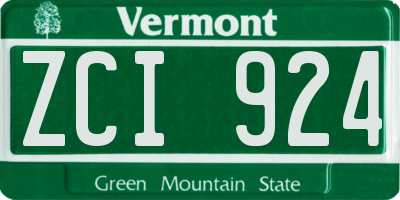 VT license plate ZCI924