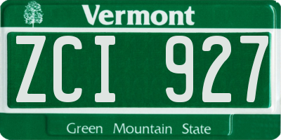 VT license plate ZCI927