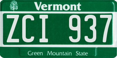 VT license plate ZCI937