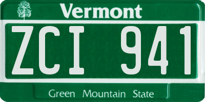 VT license plate ZCI941