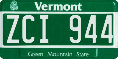 VT license plate ZCI944