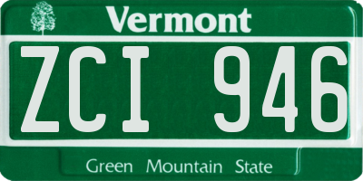 VT license plate ZCI946