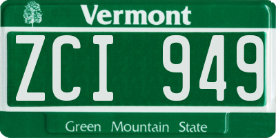 VT license plate ZCI949
