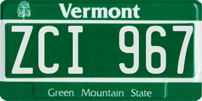 VT license plate ZCI967