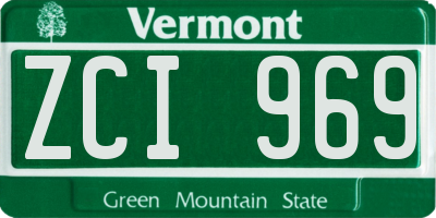 VT license plate ZCI969