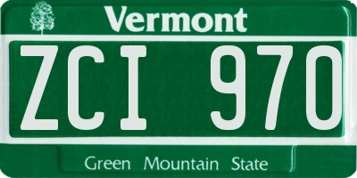 VT license plate ZCI970