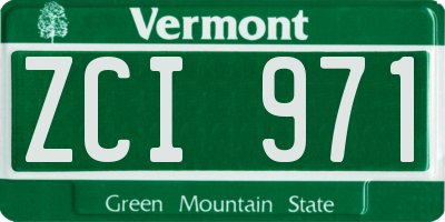 VT license plate ZCI971