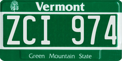 VT license plate ZCI974