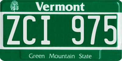 VT license plate ZCI975