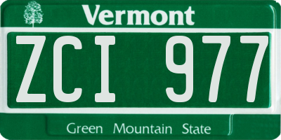 VT license plate ZCI977