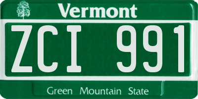 VT license plate ZCI991