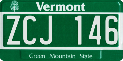 VT license plate ZCJ146