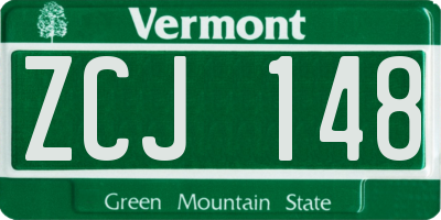 VT license plate ZCJ148