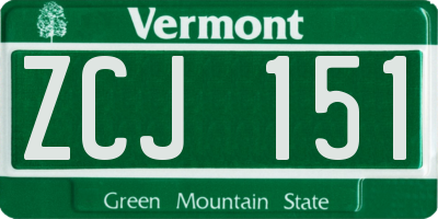 VT license plate ZCJ151