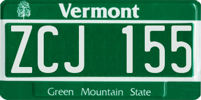 VT license plate ZCJ155