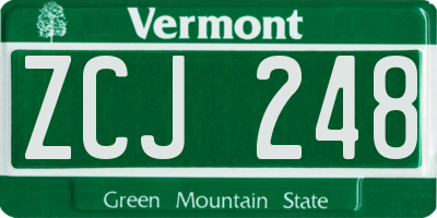 VT license plate ZCJ248