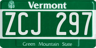 VT license plate ZCJ297