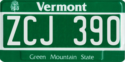 VT license plate ZCJ390