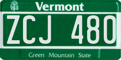 VT license plate ZCJ480