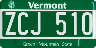 VT license plate ZCJ510