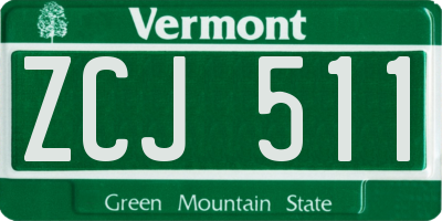 VT license plate ZCJ511