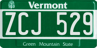VT license plate ZCJ529