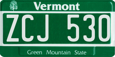 VT license plate ZCJ530