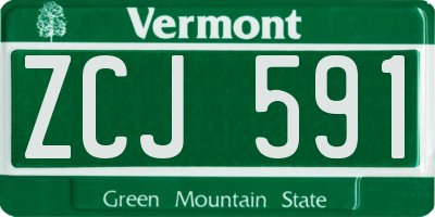 VT license plate ZCJ591