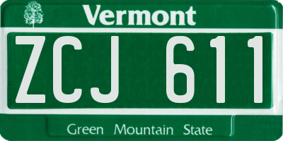VT license plate ZCJ611