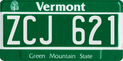 VT license plate ZCJ621