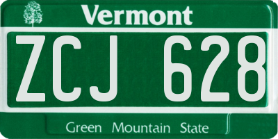 VT license plate ZCJ628