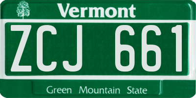 VT license plate ZCJ661