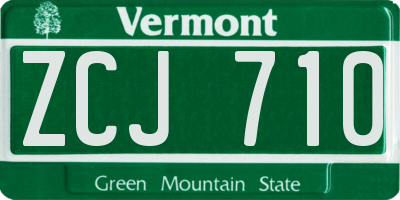VT license plate ZCJ710