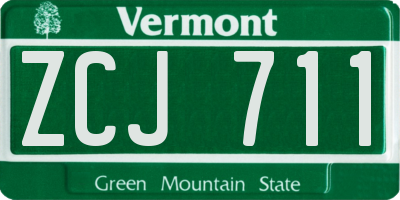 VT license plate ZCJ711