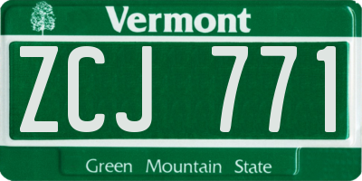VT license plate ZCJ771