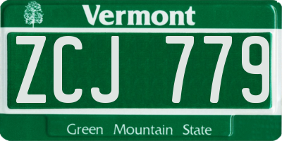 VT license plate ZCJ779