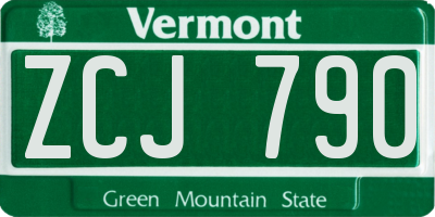 VT license plate ZCJ790
